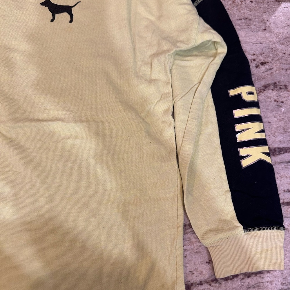 Yellow and Black Long Sleeve Shirt LOVE PINK - Picture 3 of 8